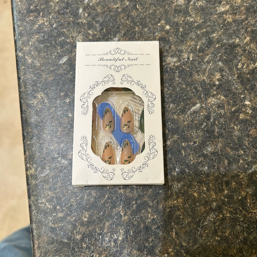 Blue and Brown Press-On Nails